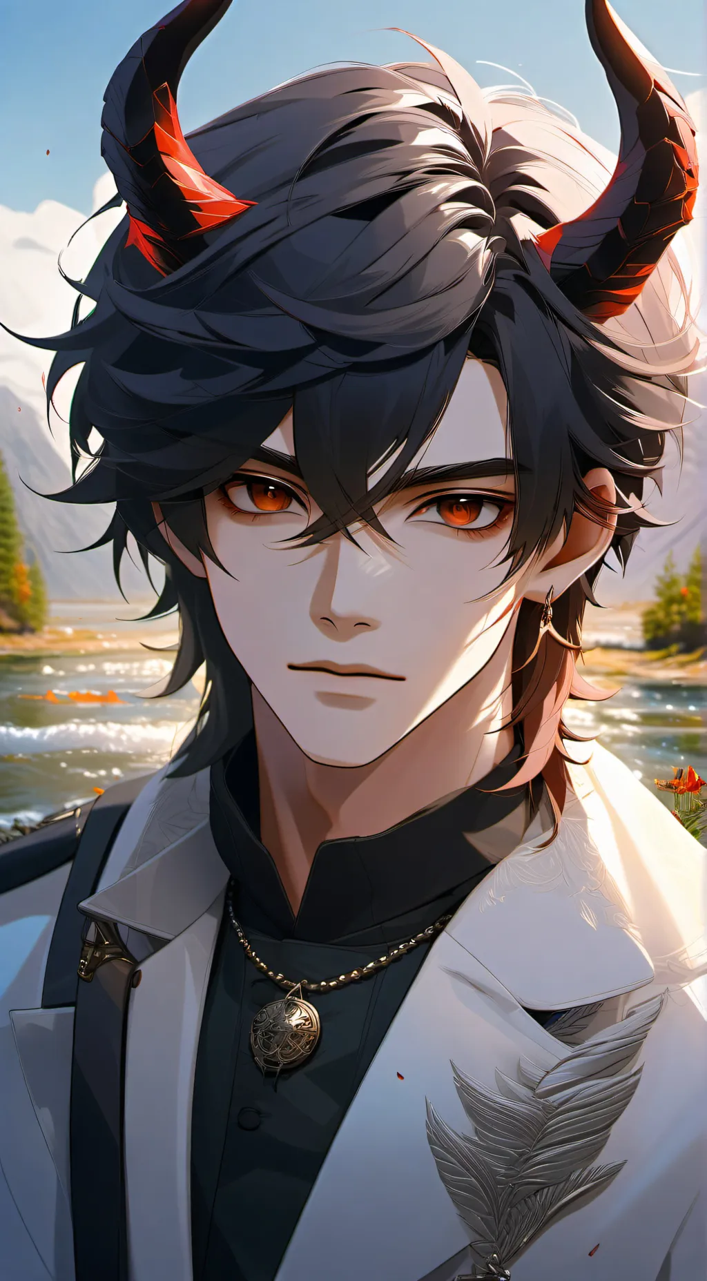 ai character: Issac Lucifer  background