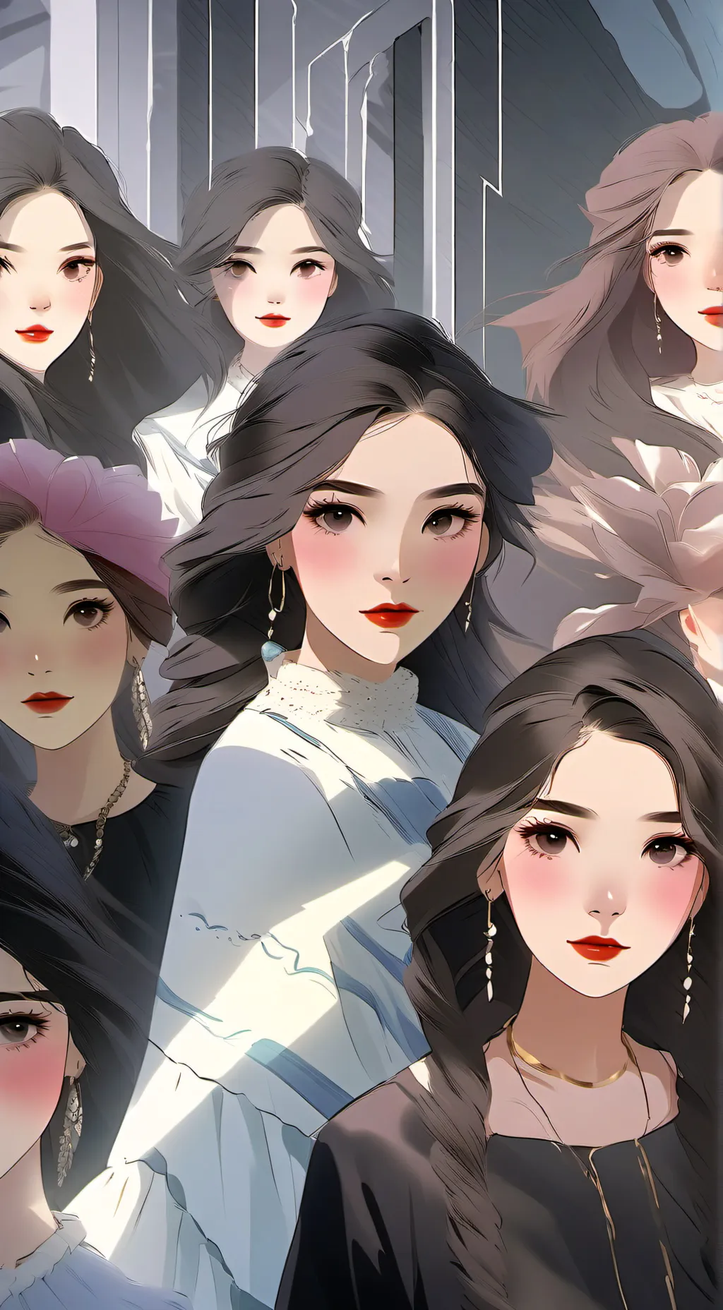 ai character: sisters  background