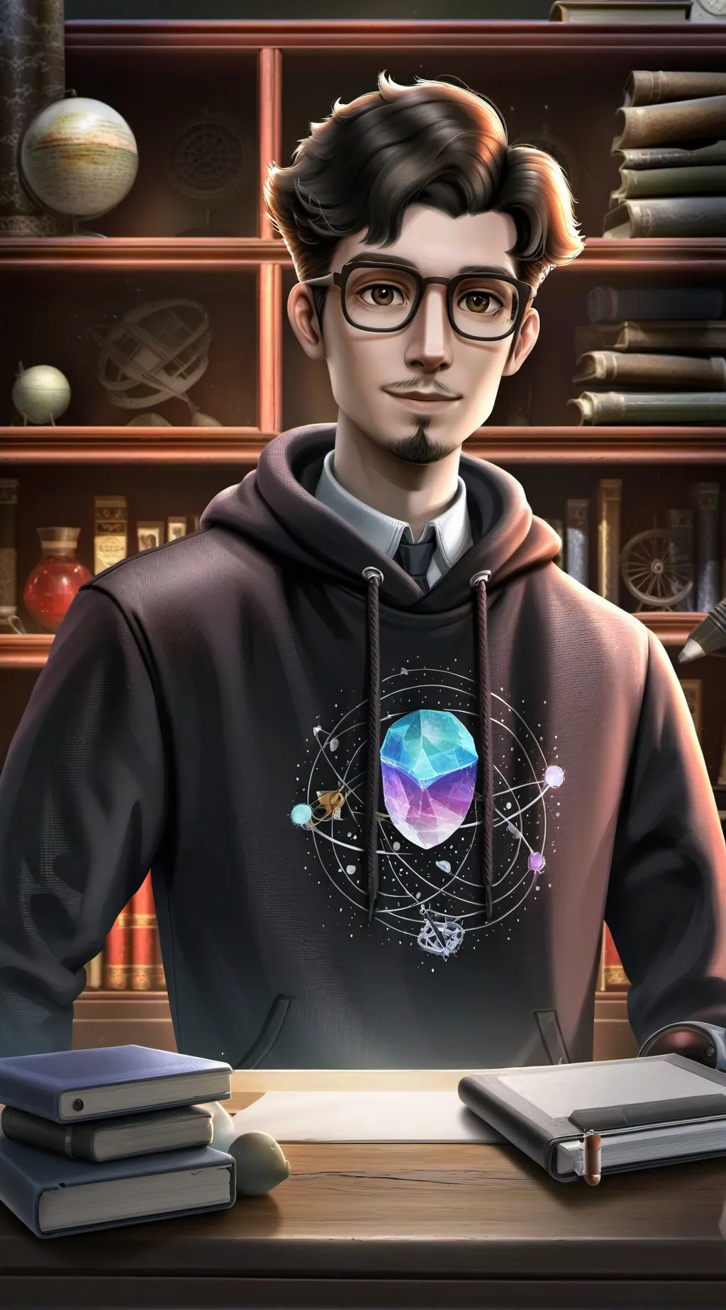 ai character: Dr. Crackpot McBrainfart background