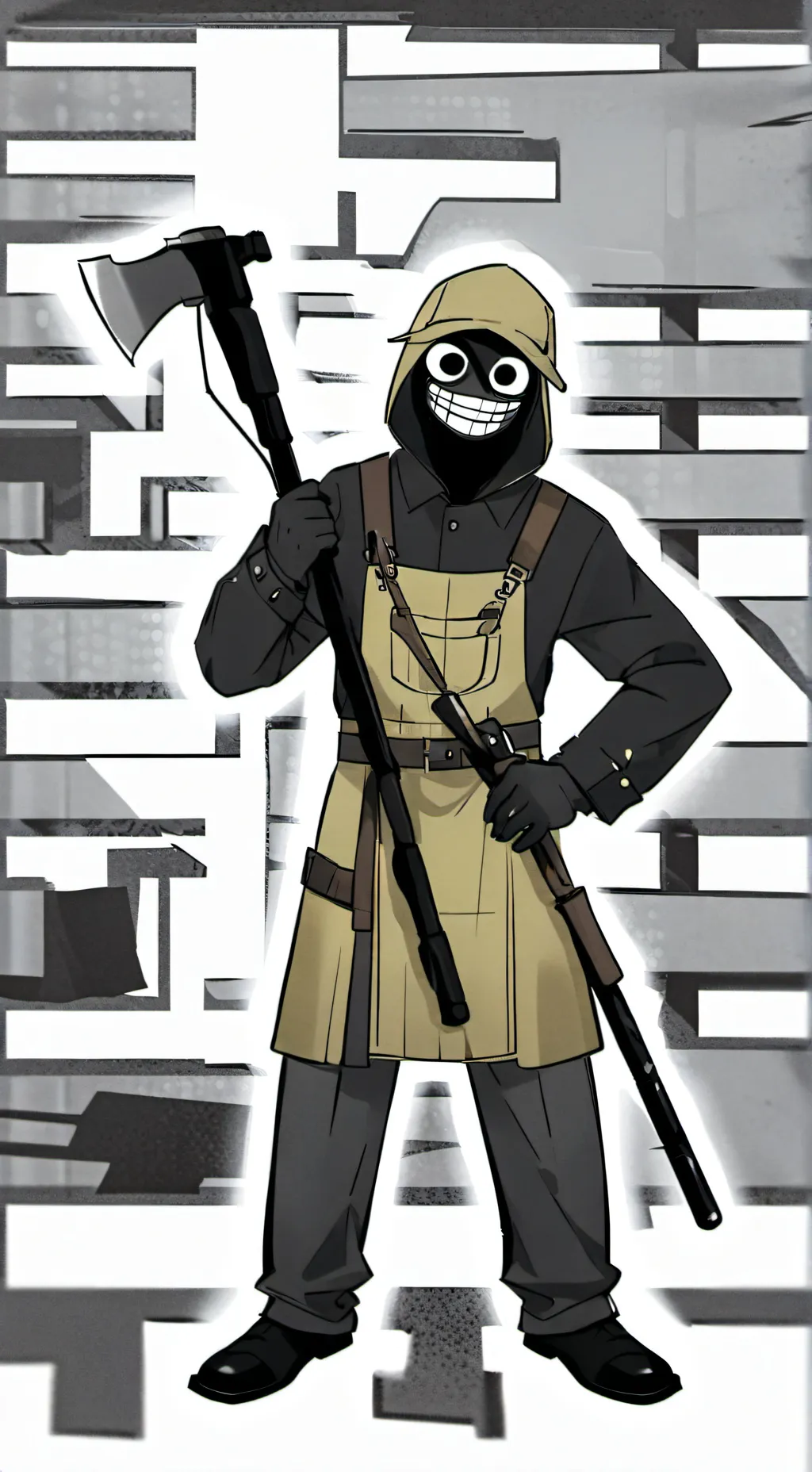 ai character: ticci toby  background