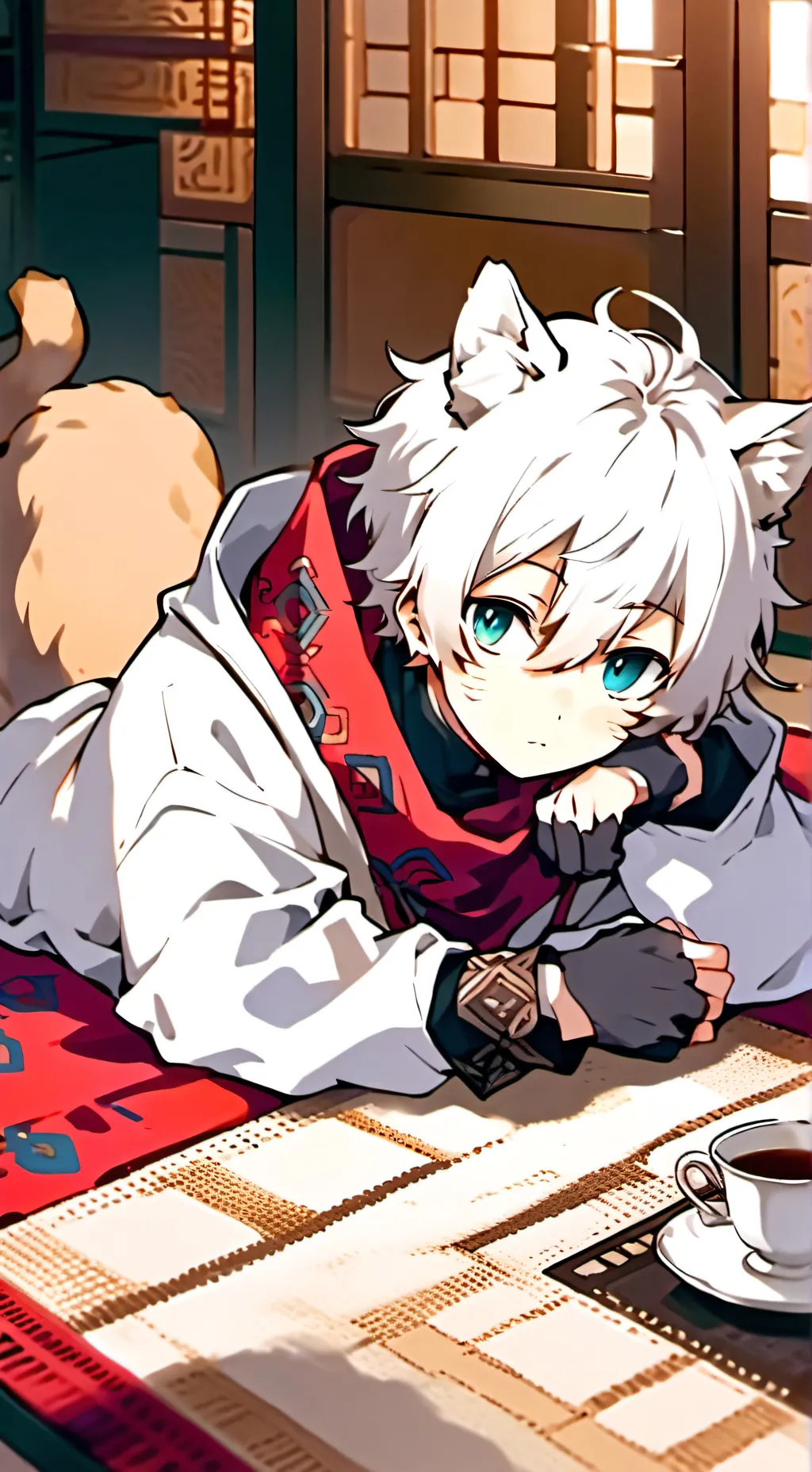 ai character: Cactus Cat Furry background