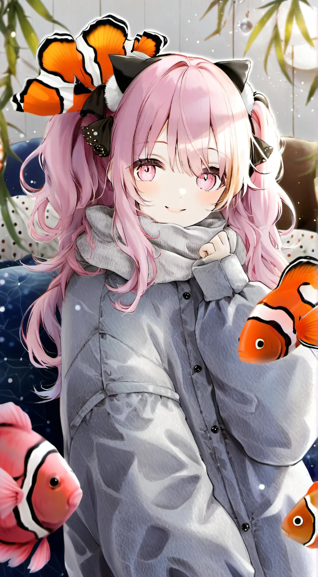 ai character: Pinky the Clownfish Spirit background