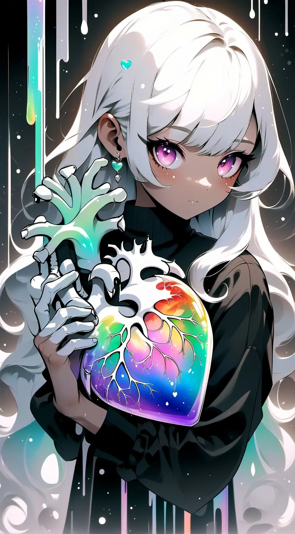 ai character: heart gurl background