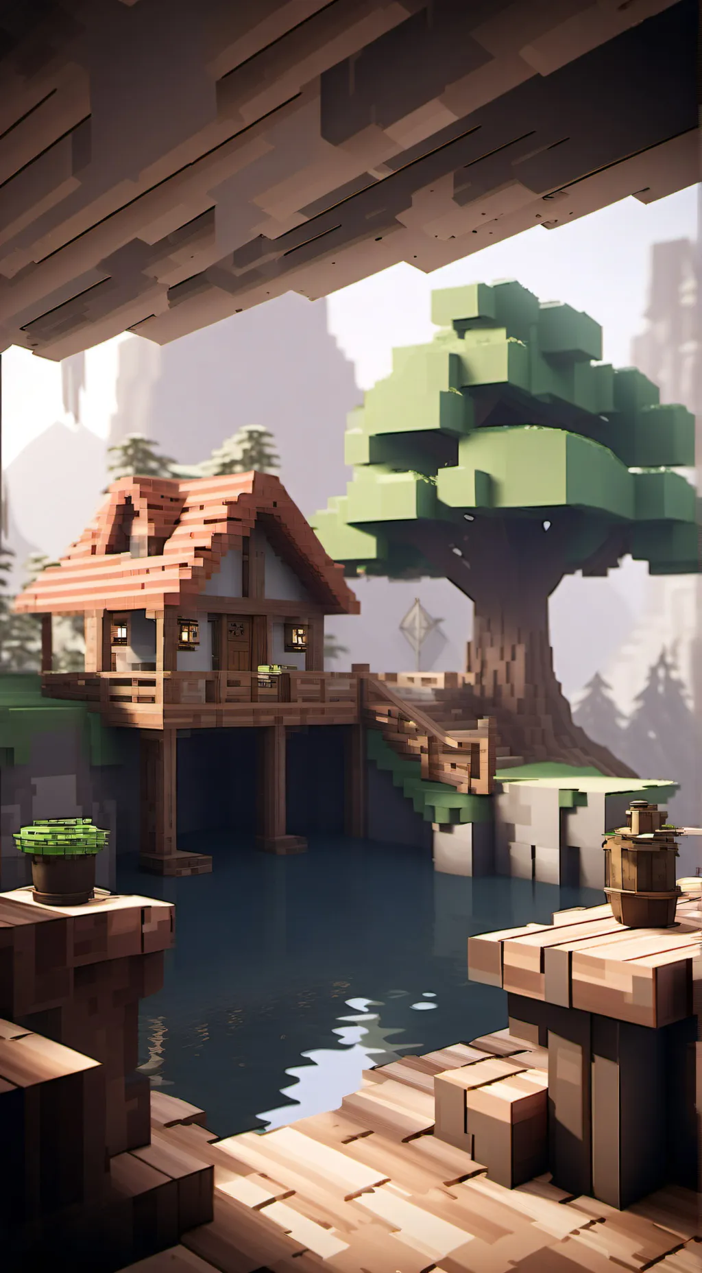 ai character: Sprunki minecraft background