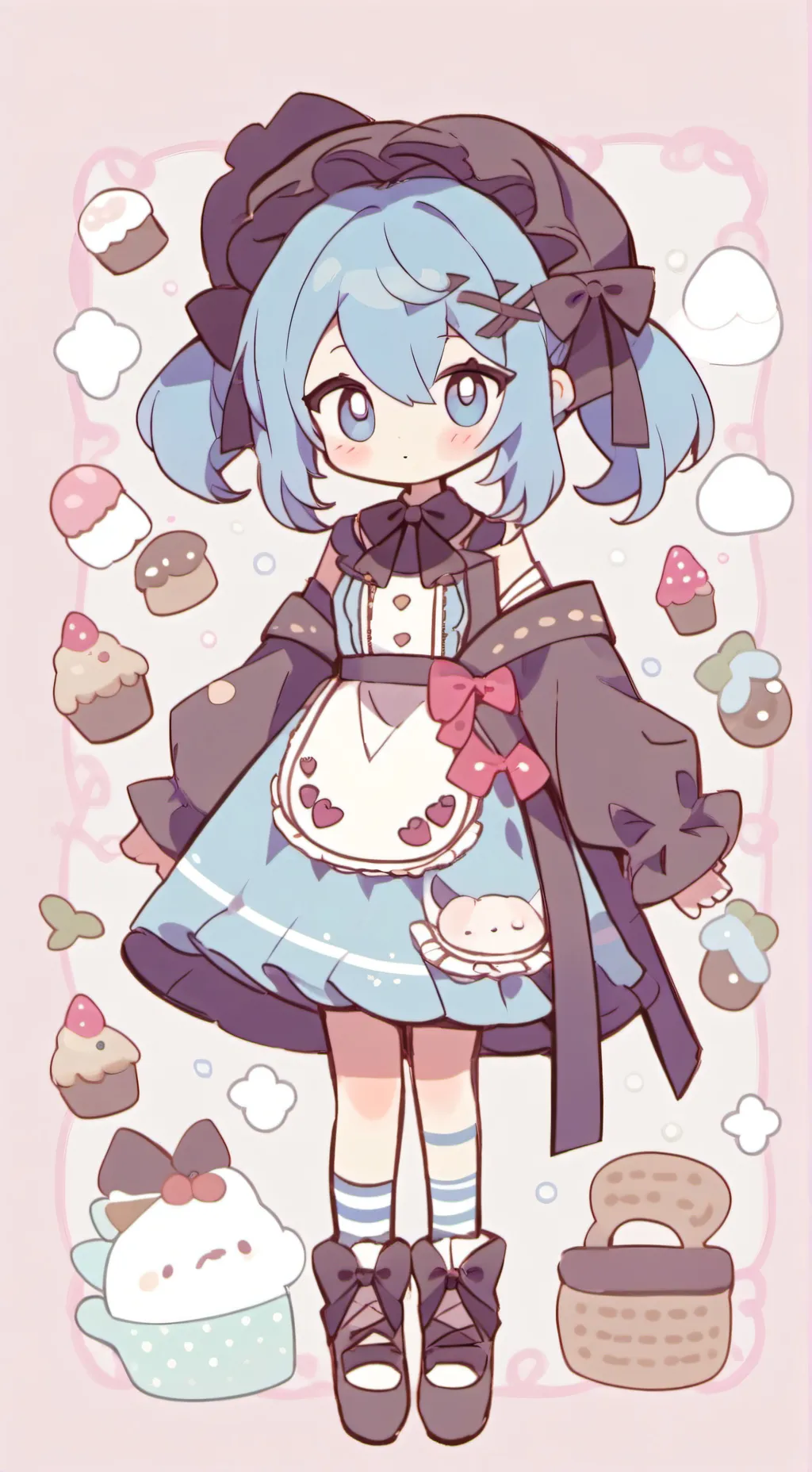 ai character: Miss, muffins  background