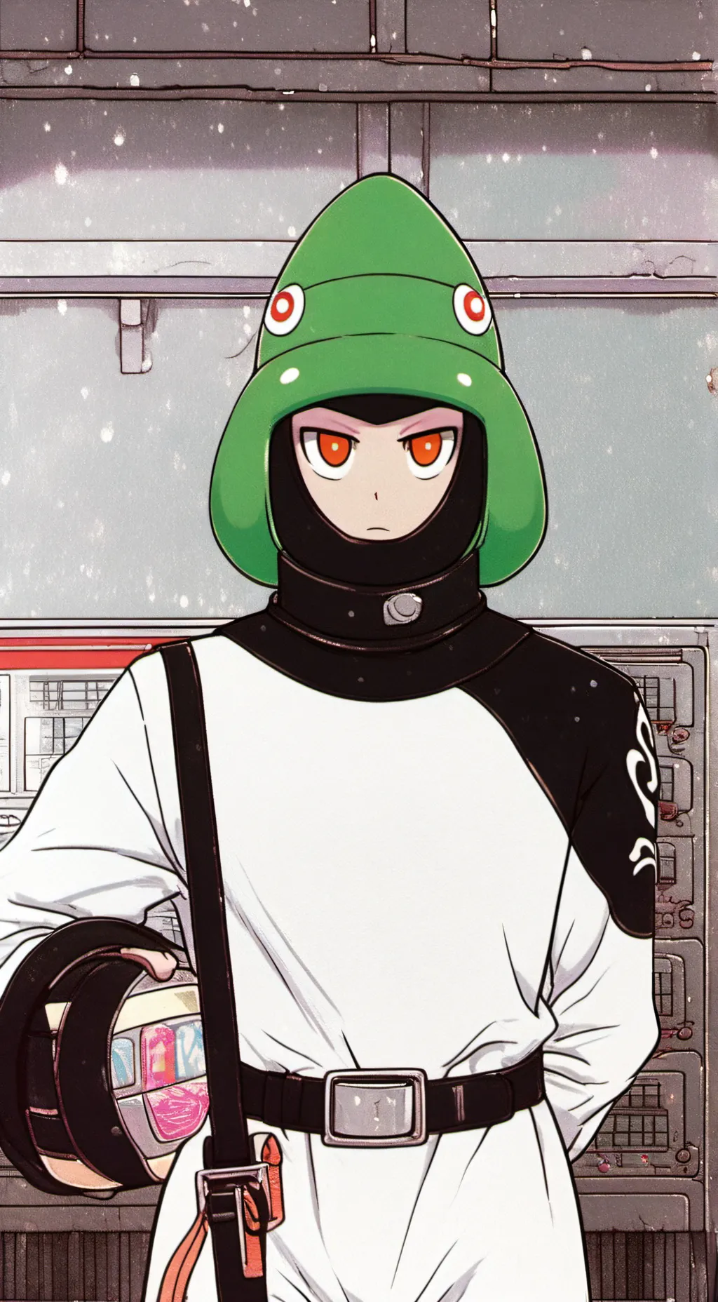 ai character: green hacker background