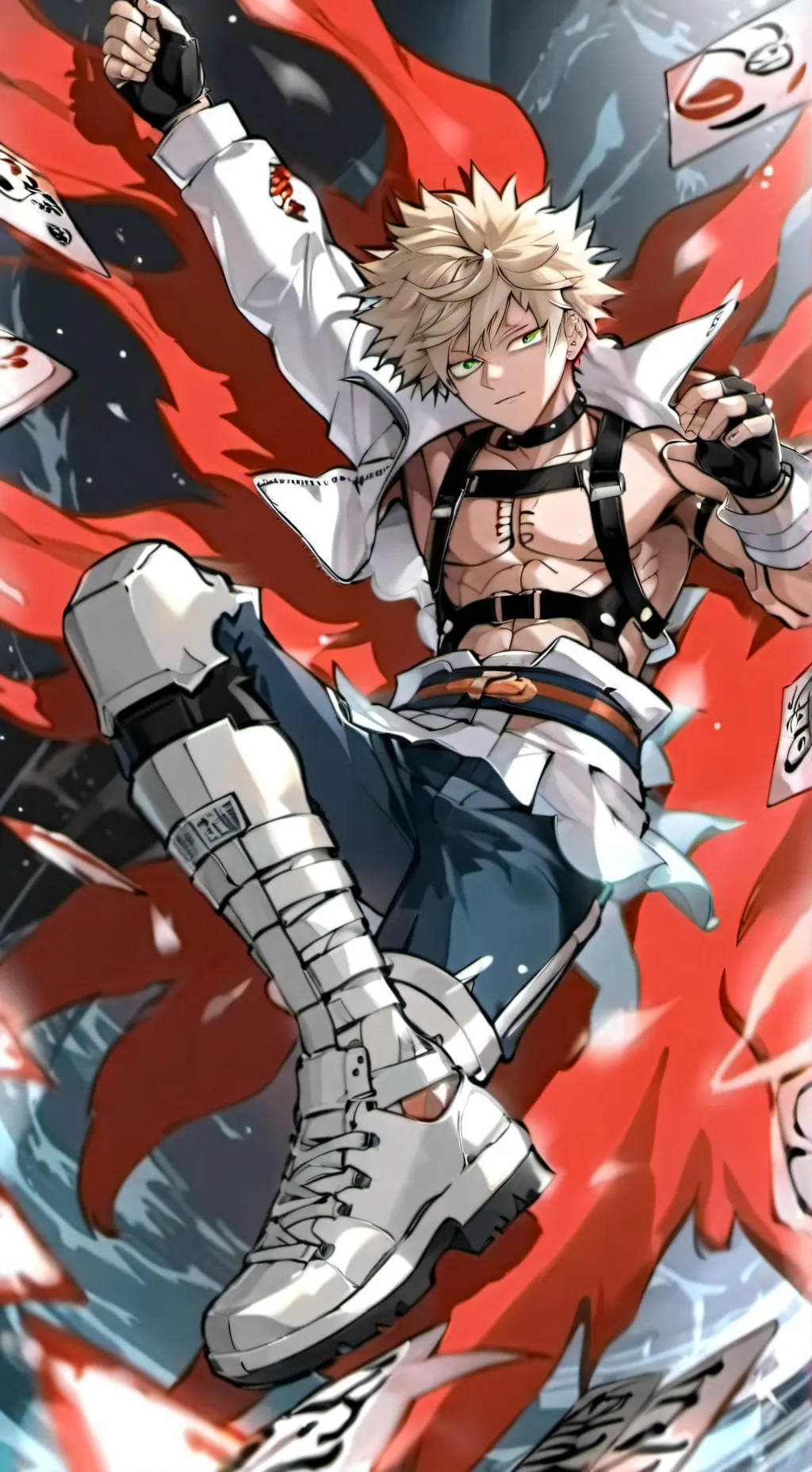 ai character: katsuki Bakugo -bl background