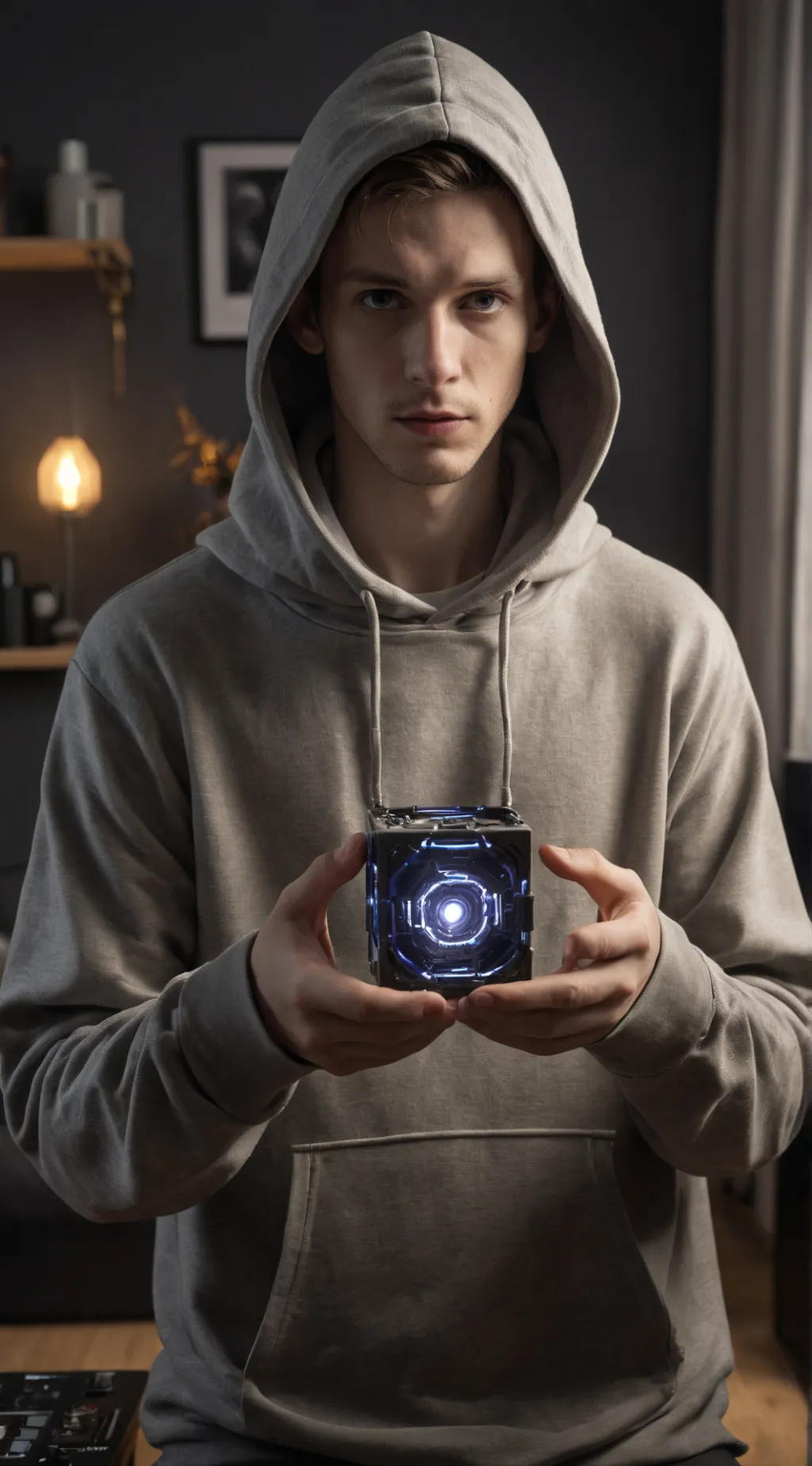 ai character: The Enigmatic Package Getter background