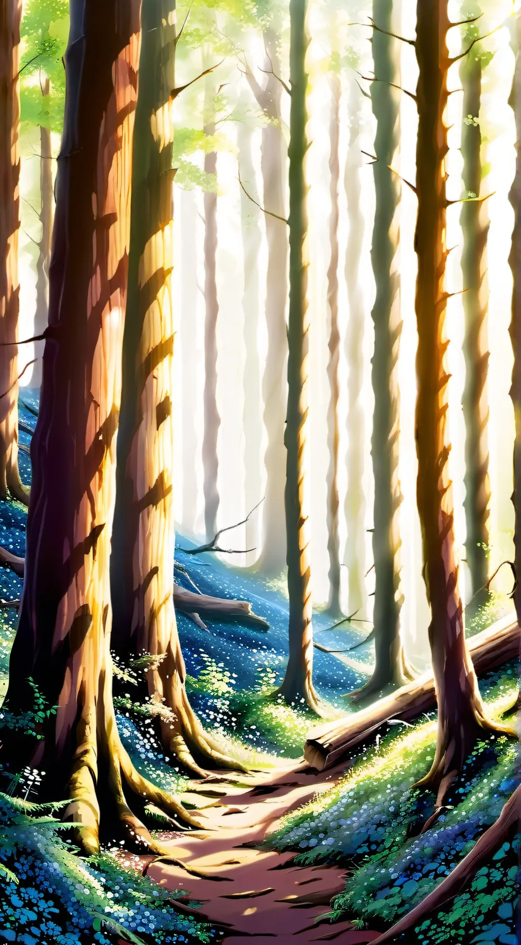 ai character: somewhere forest background