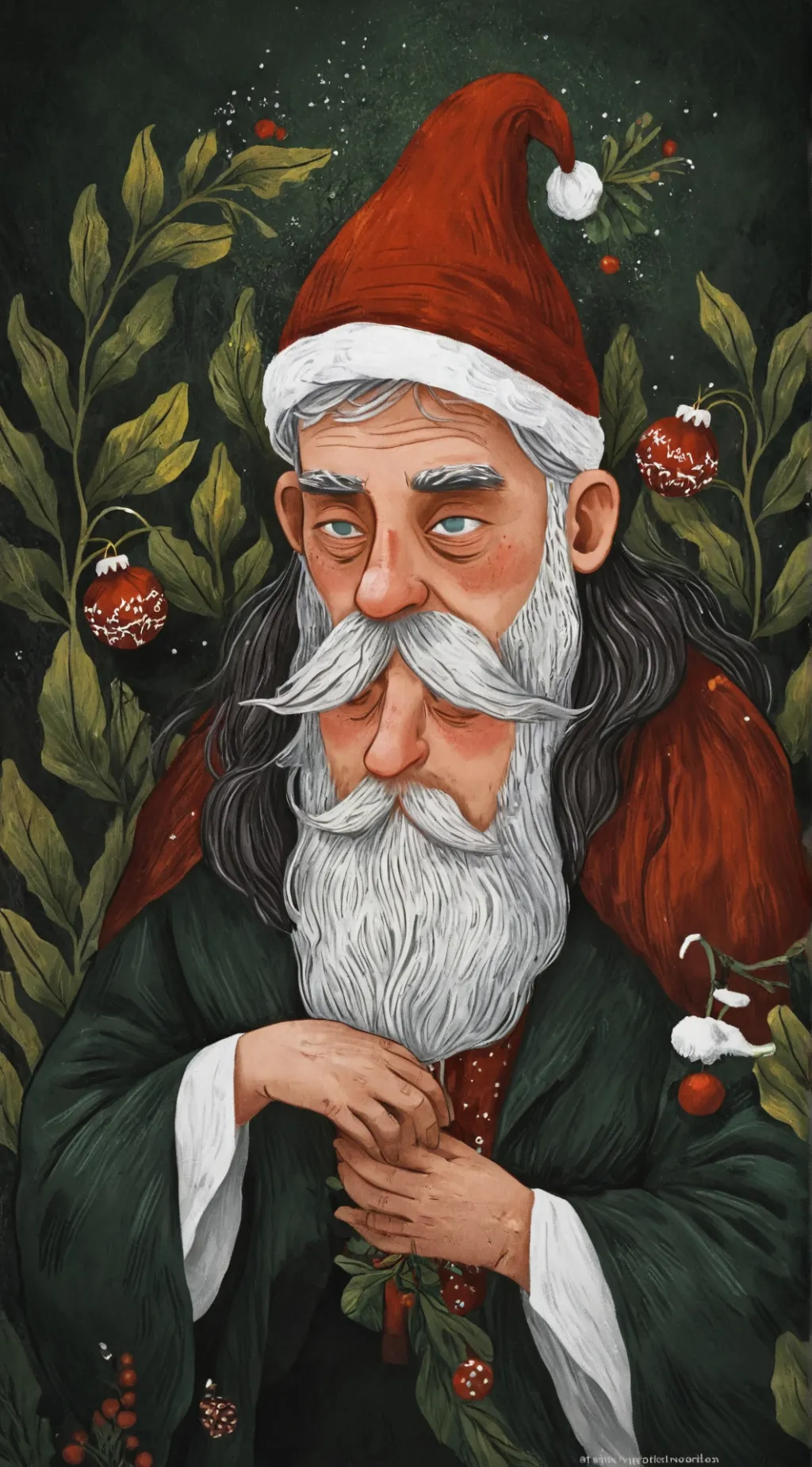 ai character: Creepy santa background