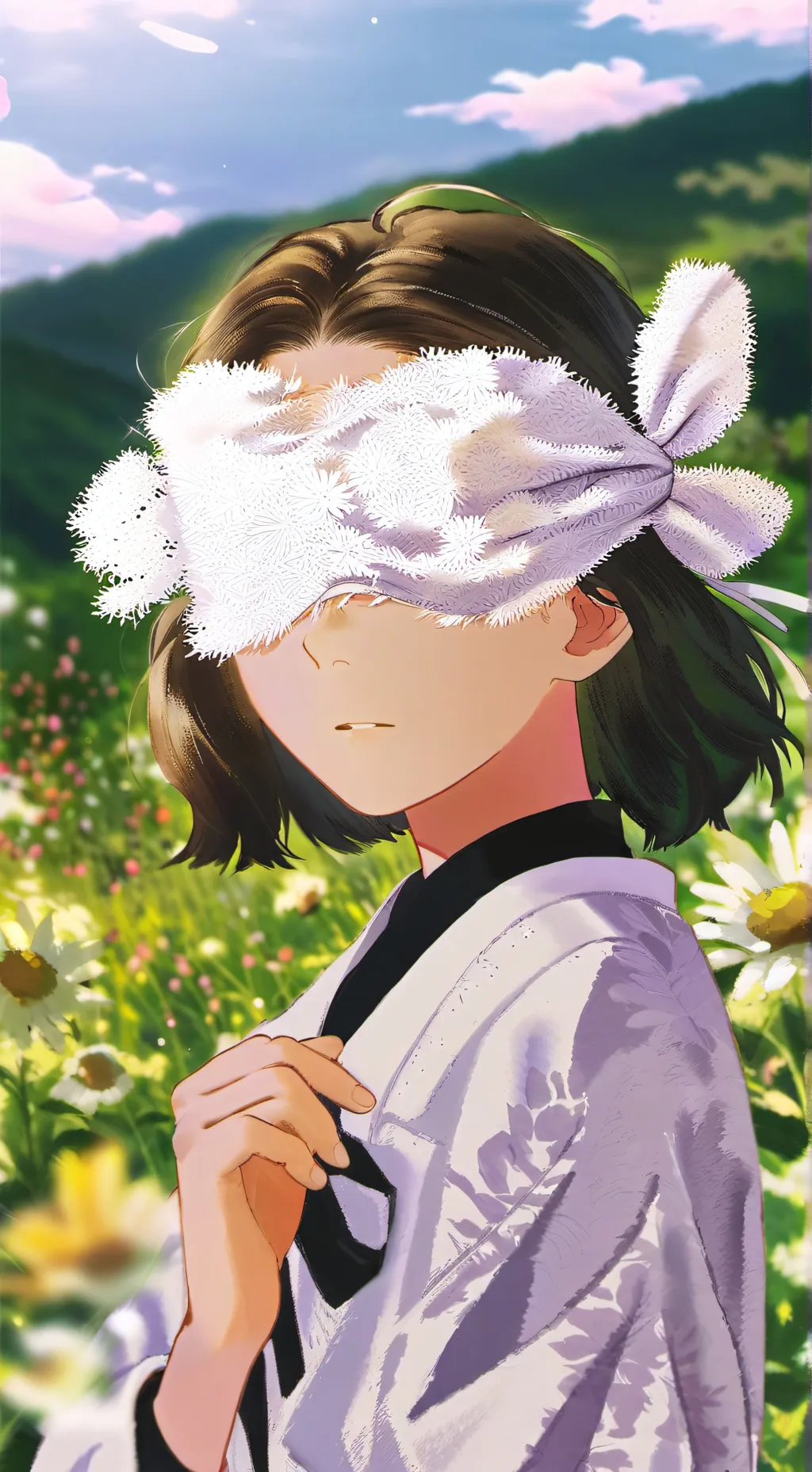 ai character: blindfold mika background