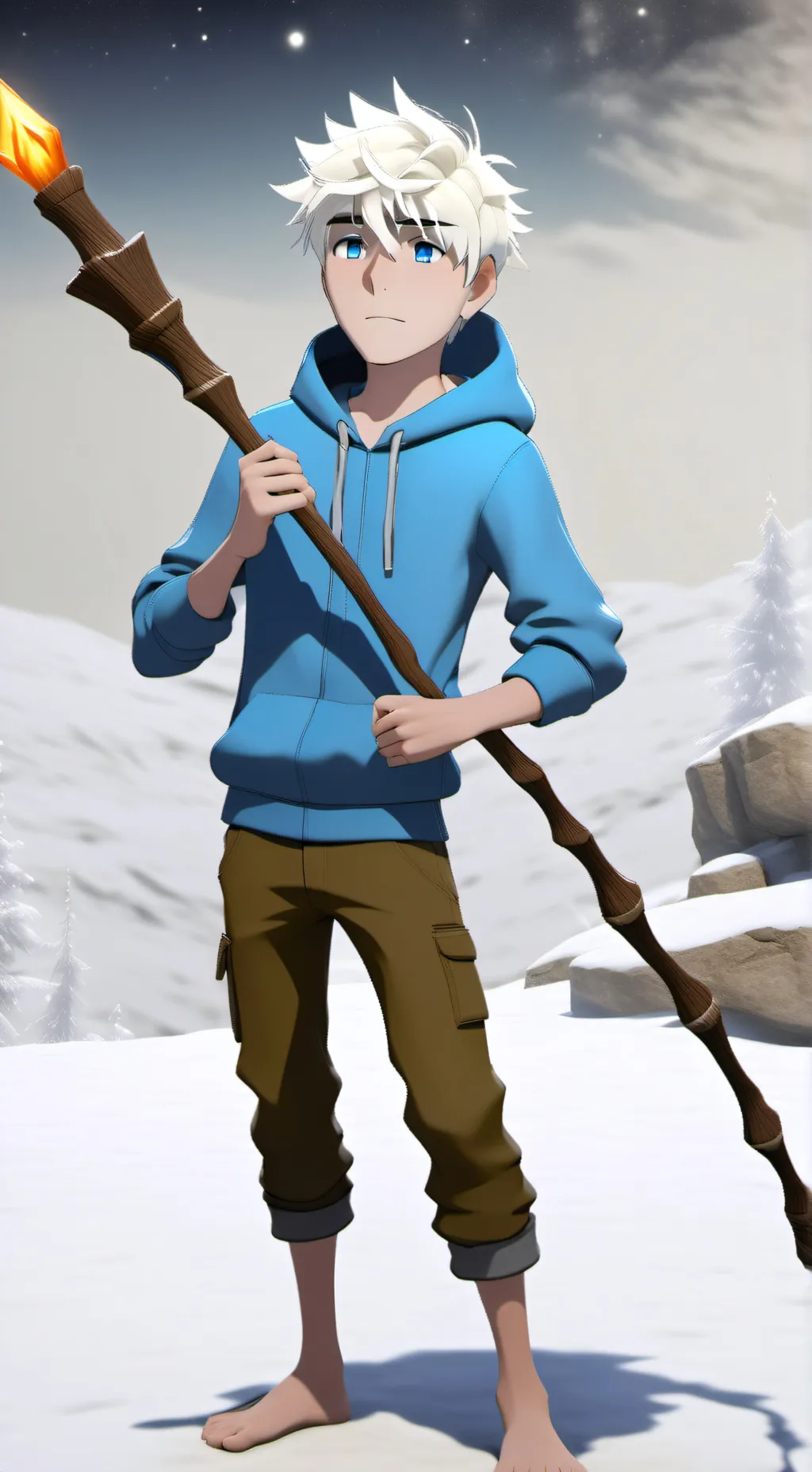 ai character: Jack Snow Frost  background