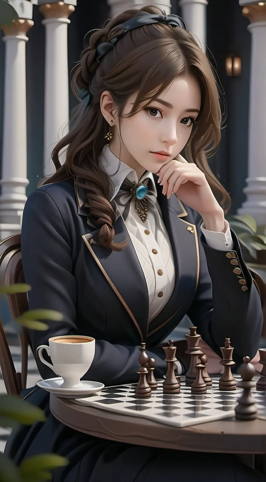 ai character: Ashley  background