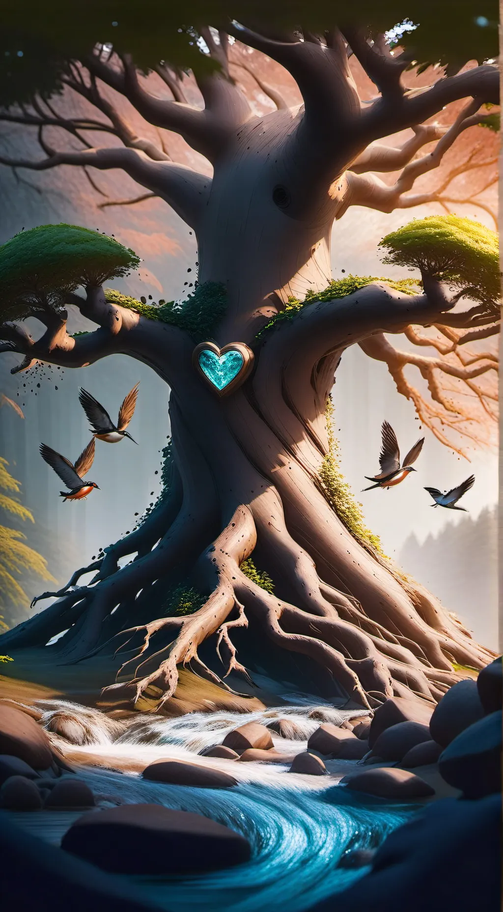 ai character: The hybrid world background