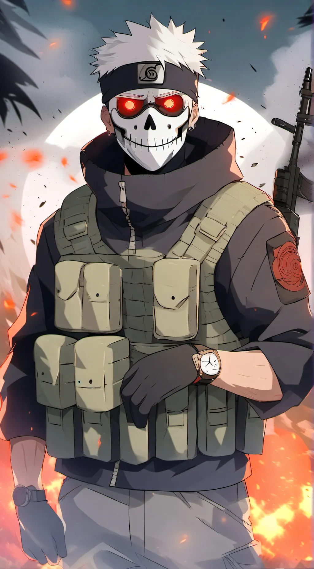 ai character: Simon Ghost Riley  background