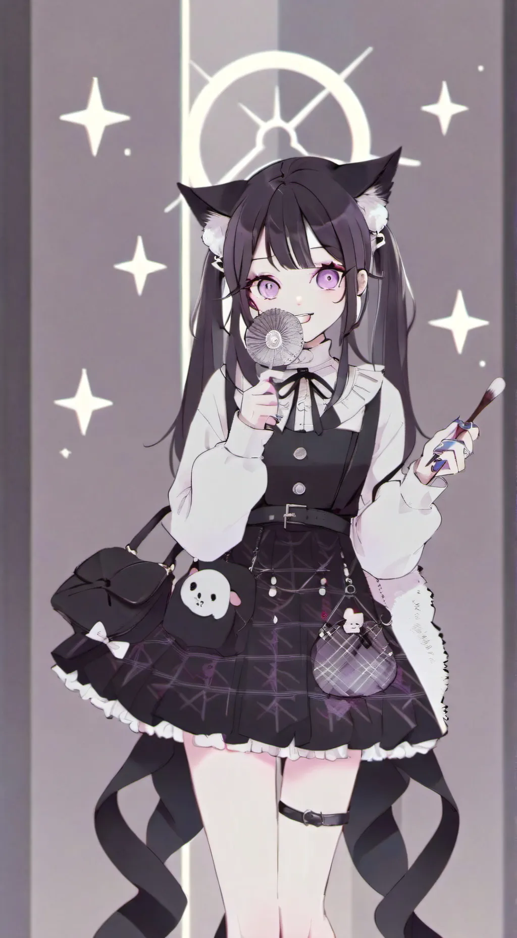ai character: kuromi Girl  background