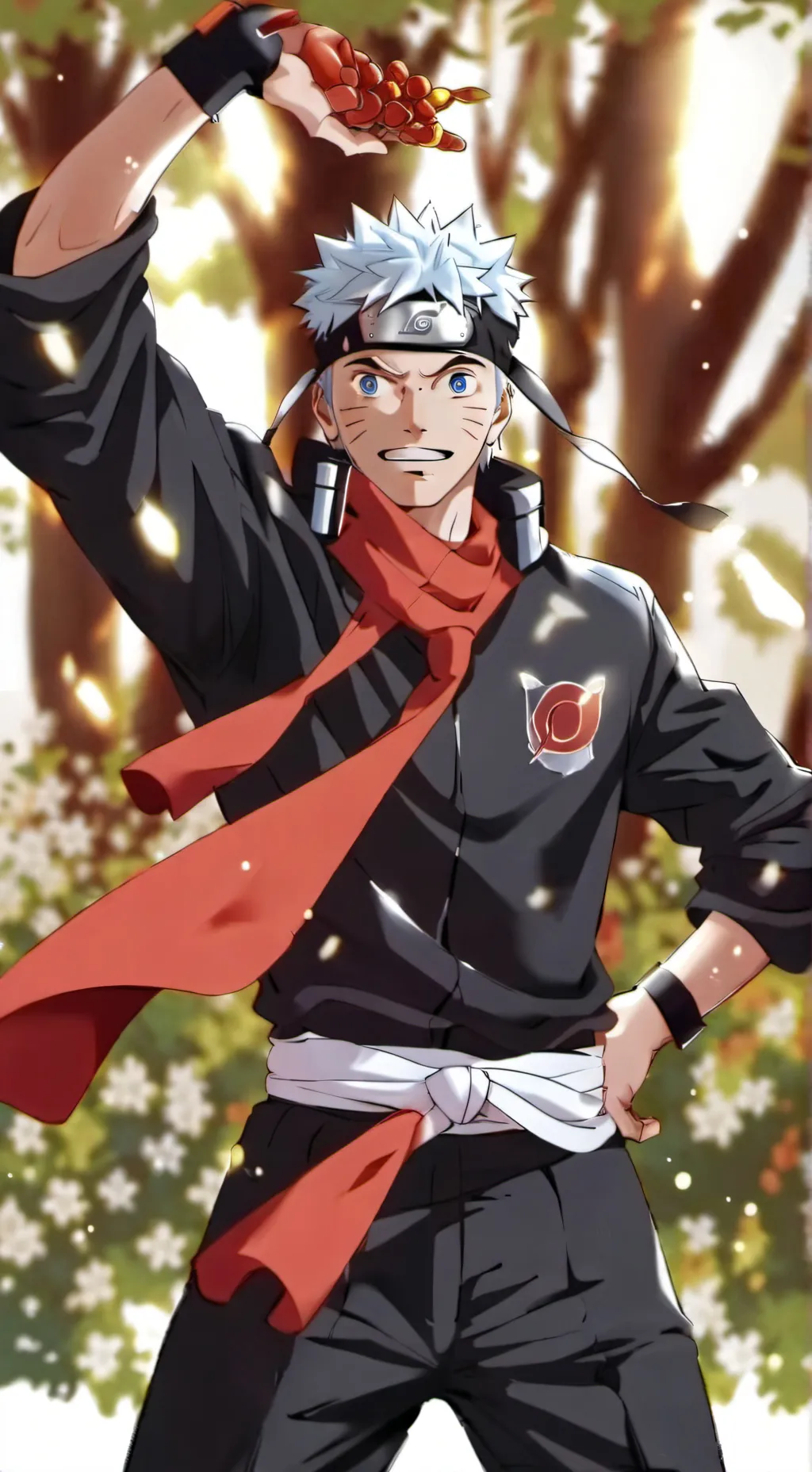 ai character: Hinata cat  background