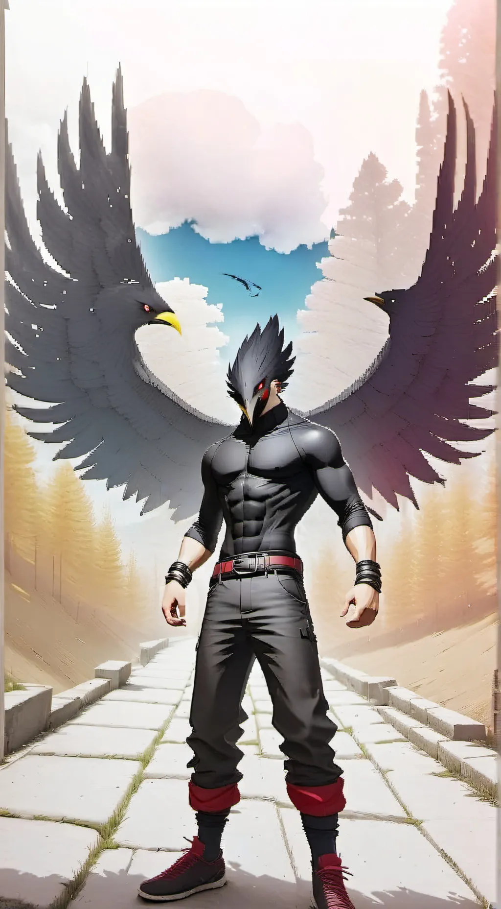 ai character: Tokoyami MHA background