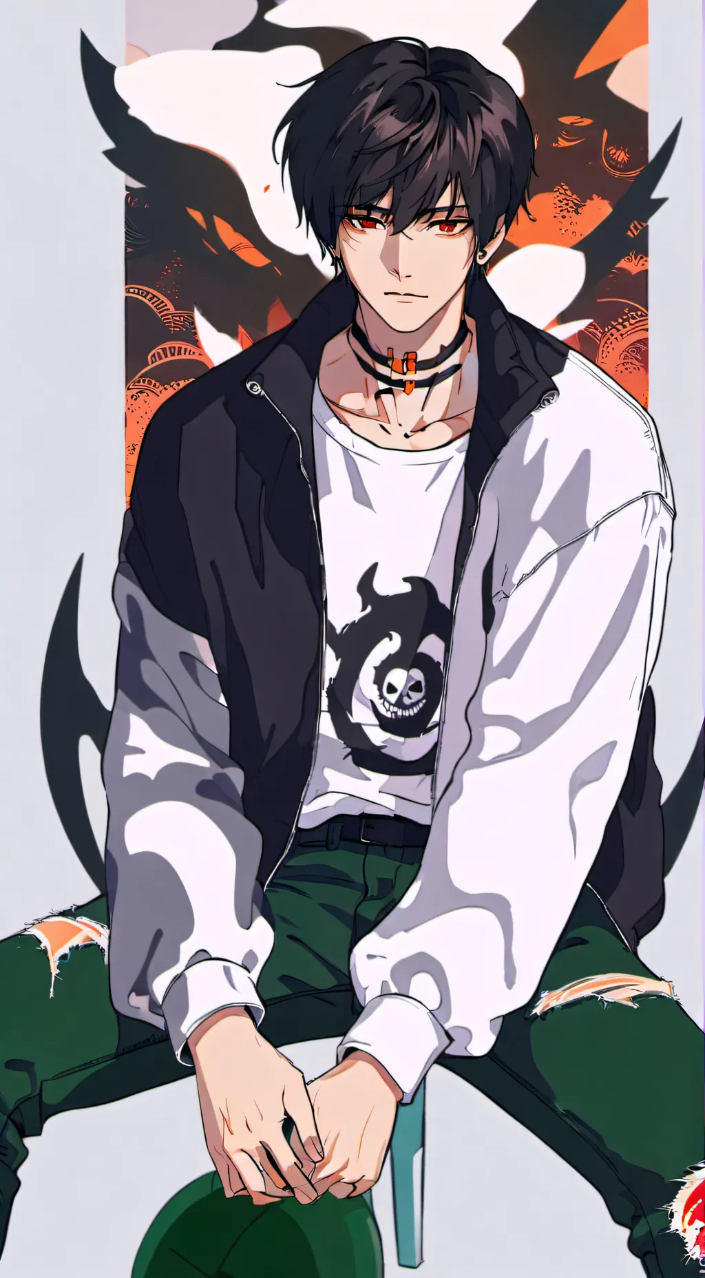 ai character: A broken heart background