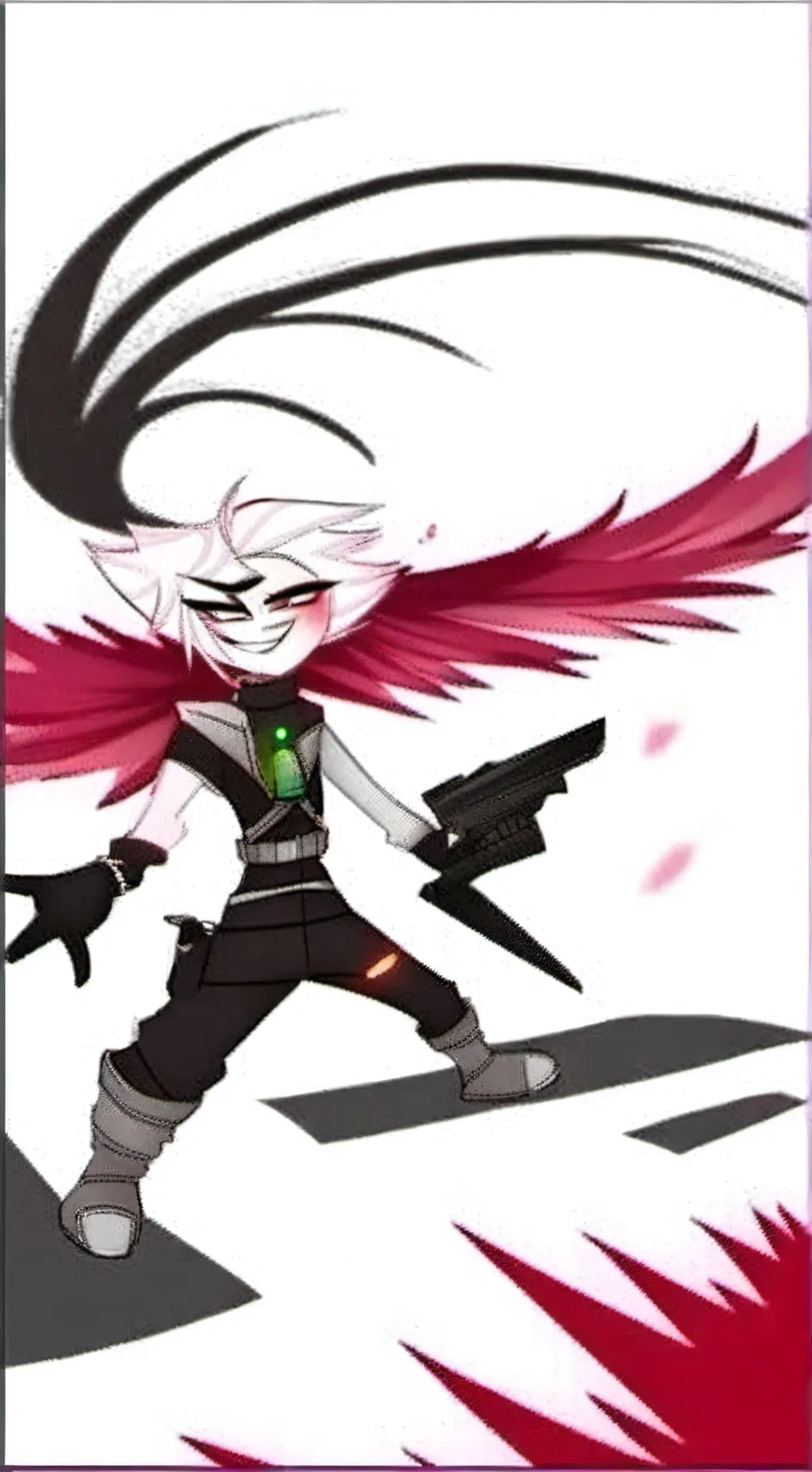 ai character: angel dust x husk  background