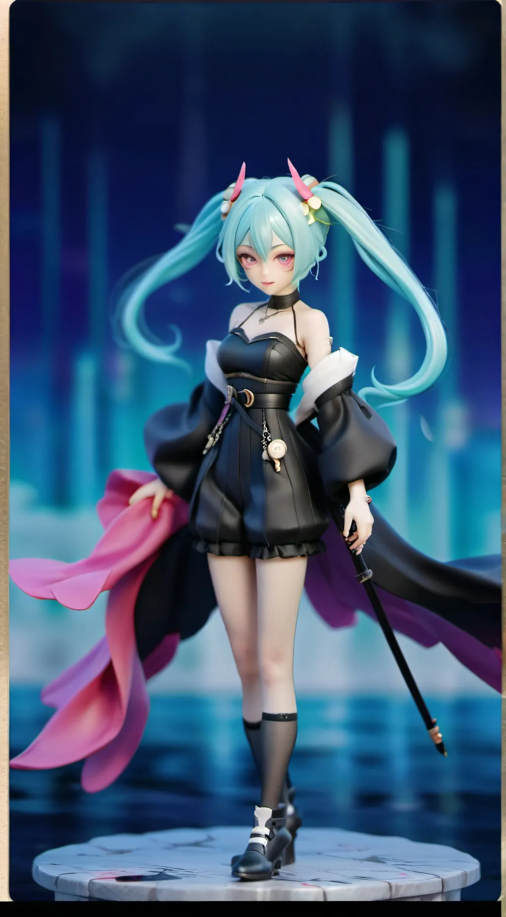 ai character: Robot Miku bean background