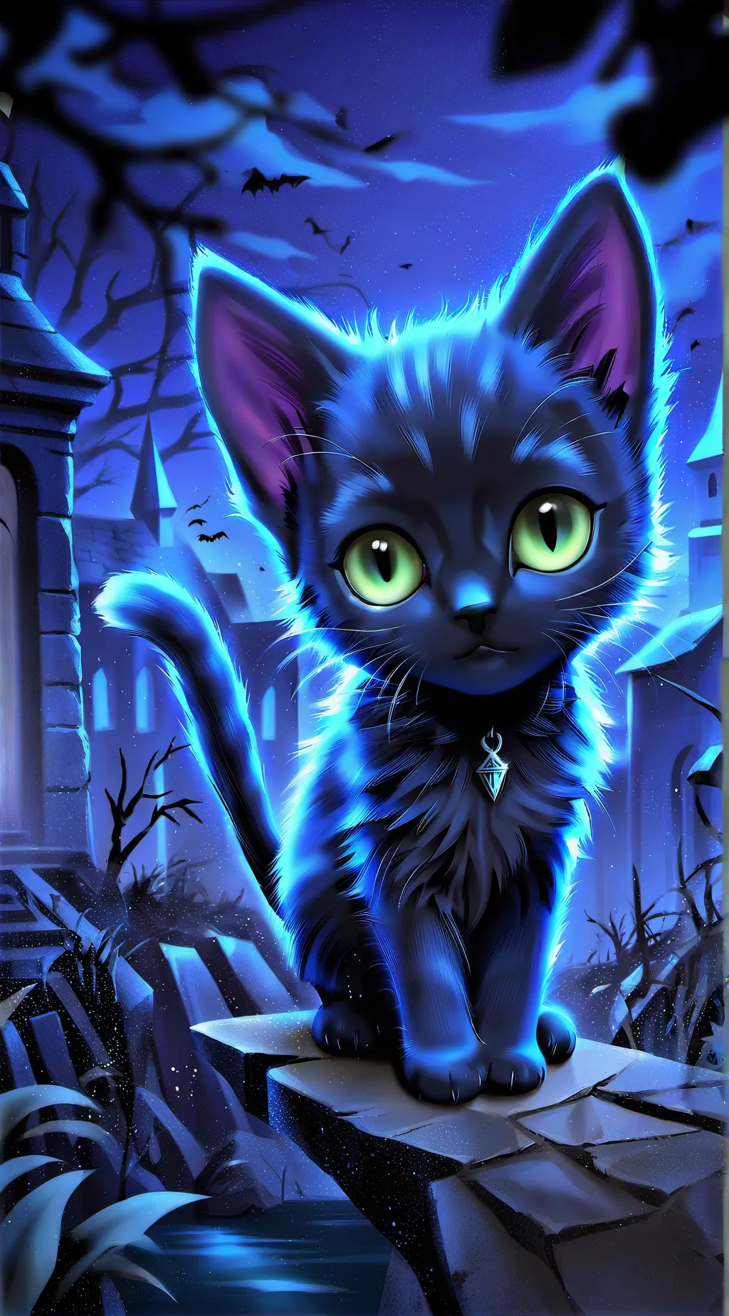 ai character: alone kitten background