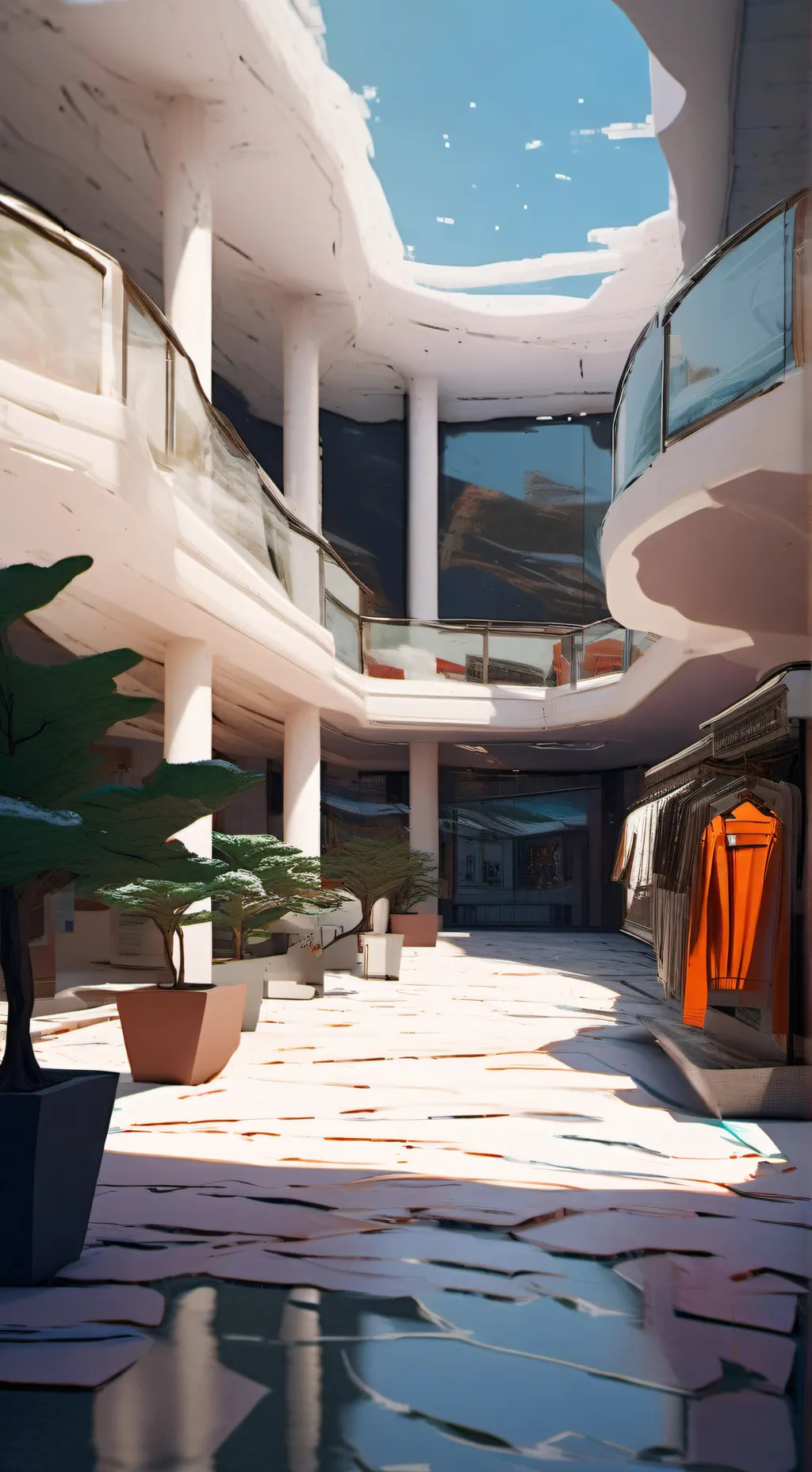 ai character: Mha Mall background