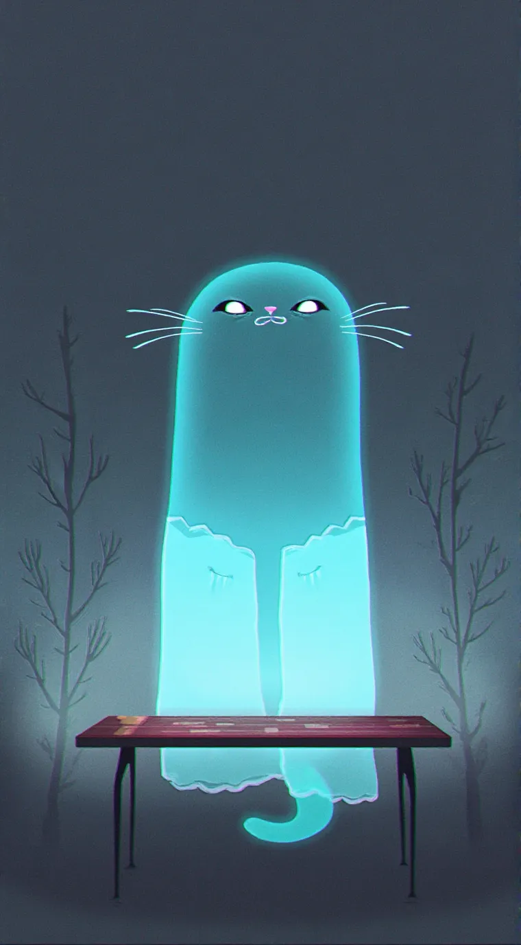ai character: Ghost Kitty background