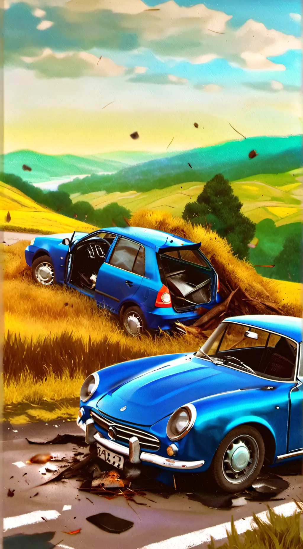 ai character: car crash background