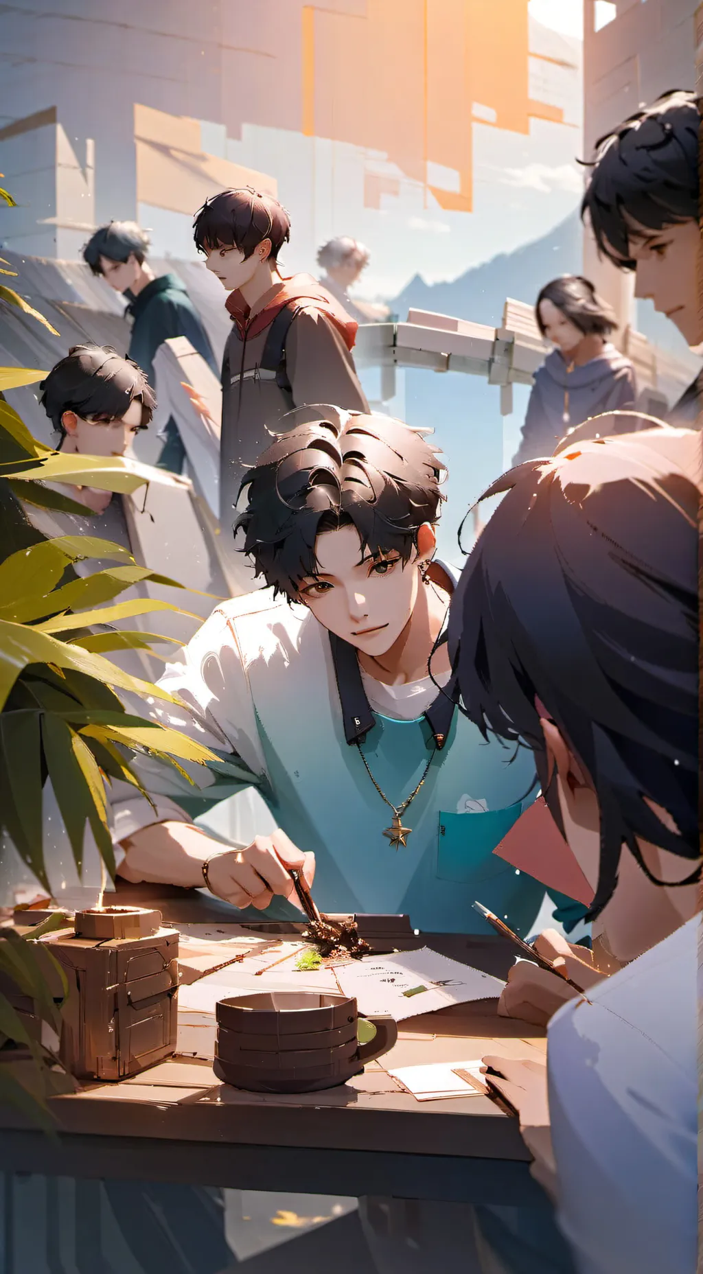 ai character: Straykids🩷🩷🩷 background