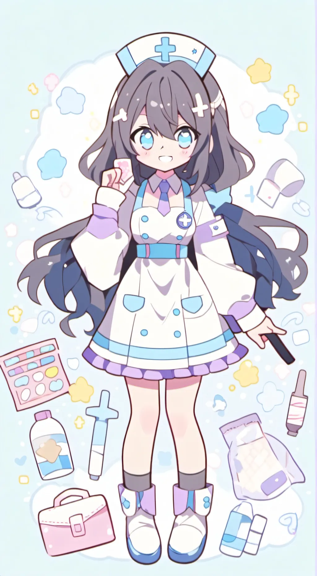 ai character: cute nurse background