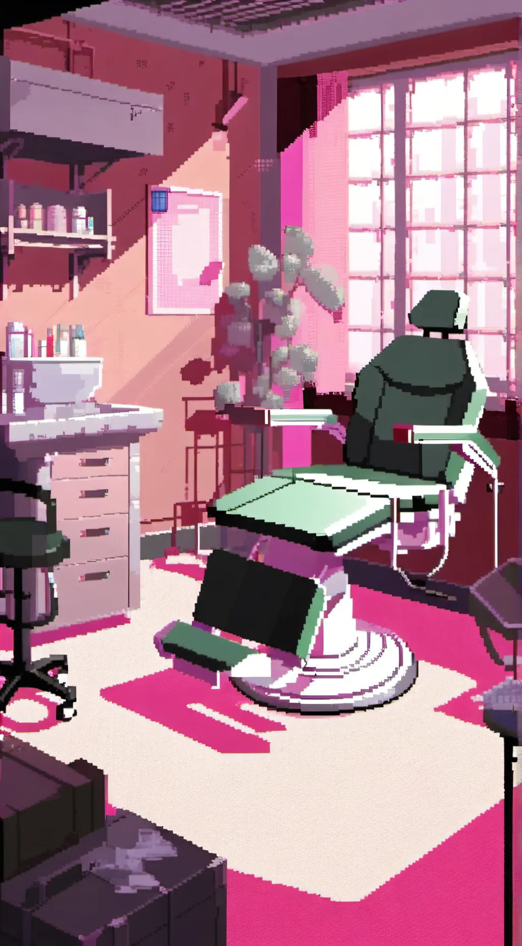 ai character: Latex statation. background