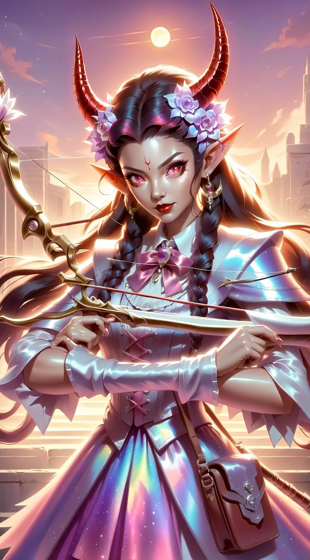 ai character: Eloshia Silver ,👽🩶 background