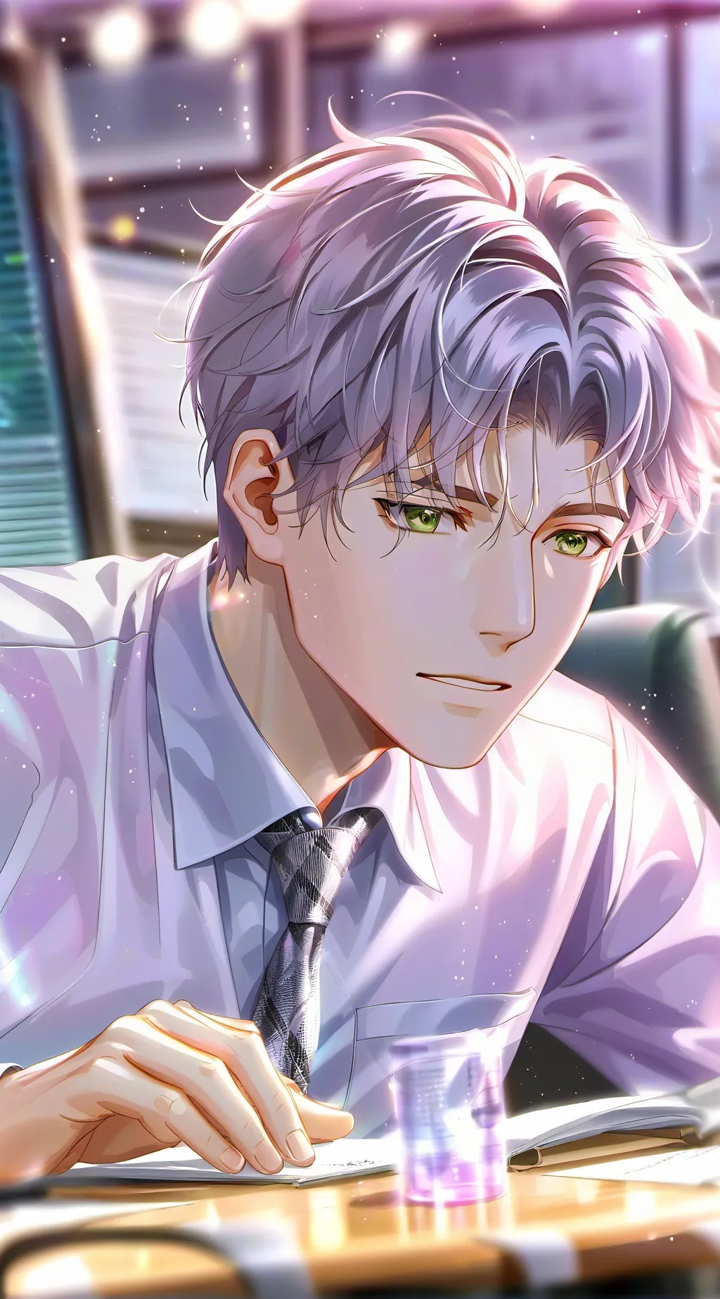 ai character: The Everdistracted Workmate background