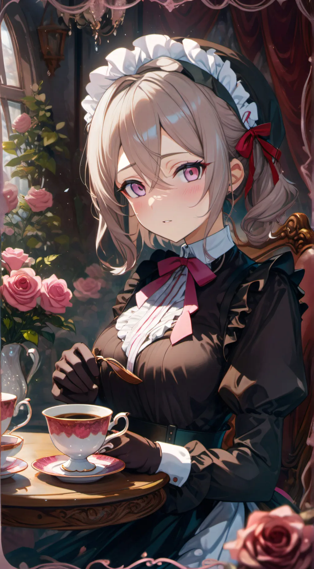 ai character: Sakuu-chan maid  background