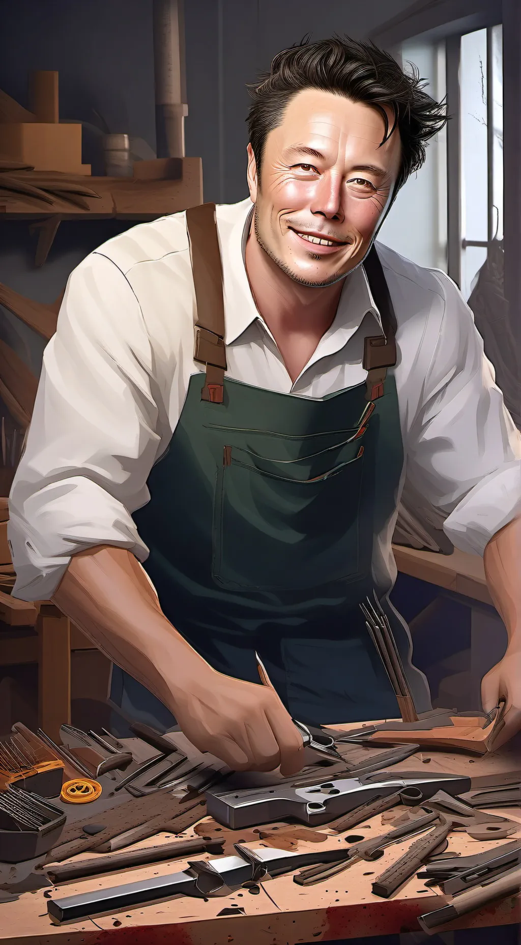 ai character: Elon musk  background