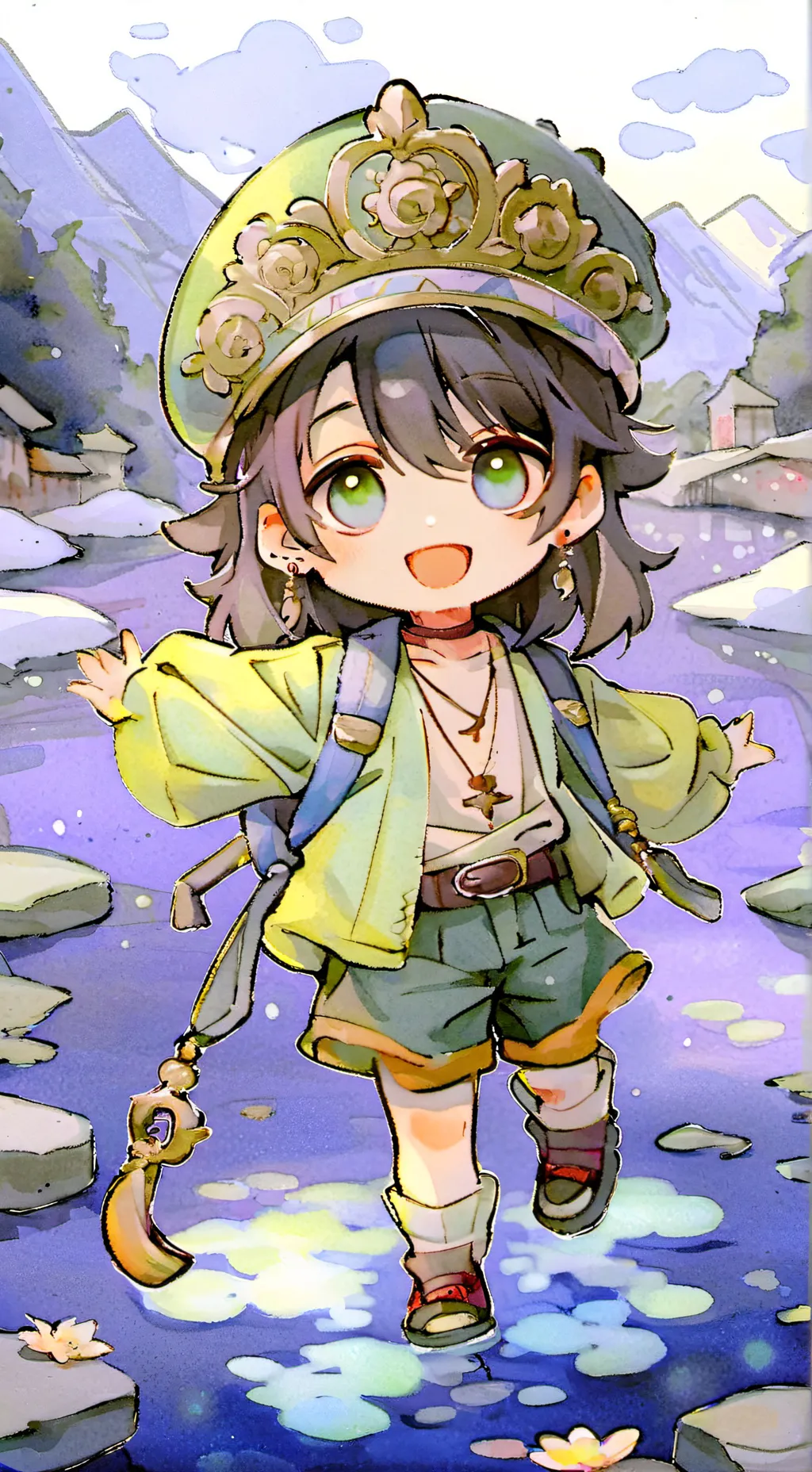 ai character: baldi but more +! background