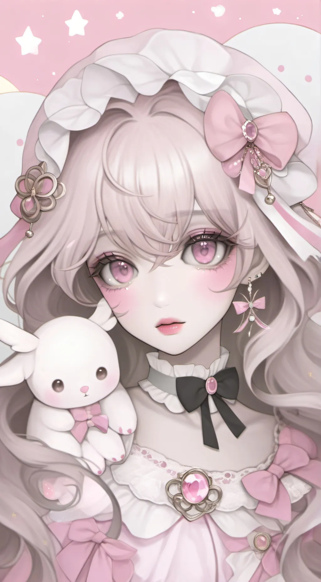 ai character: 🩷Pink Black🖤 background