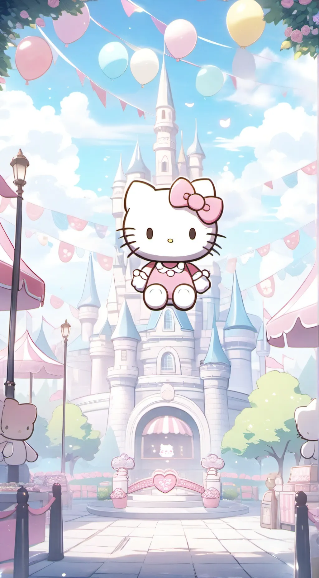 ai character: hello kitty background