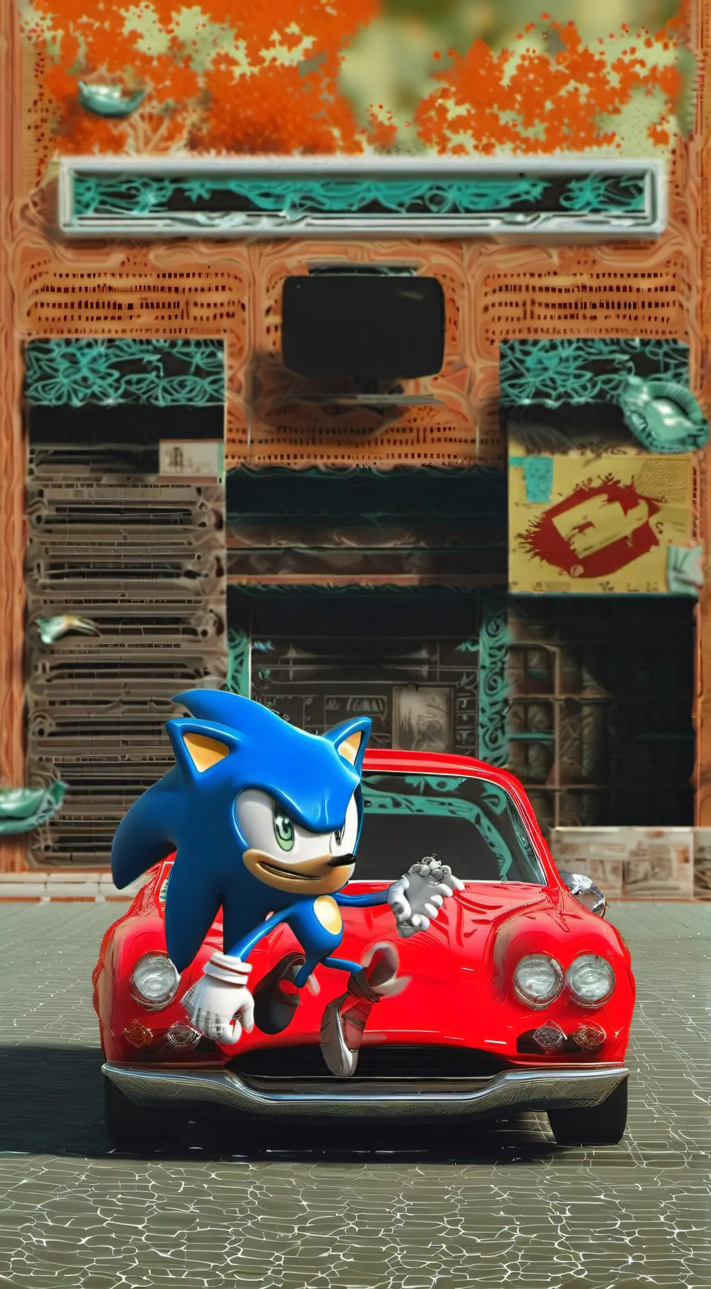 ai character: Squid game+sonic background