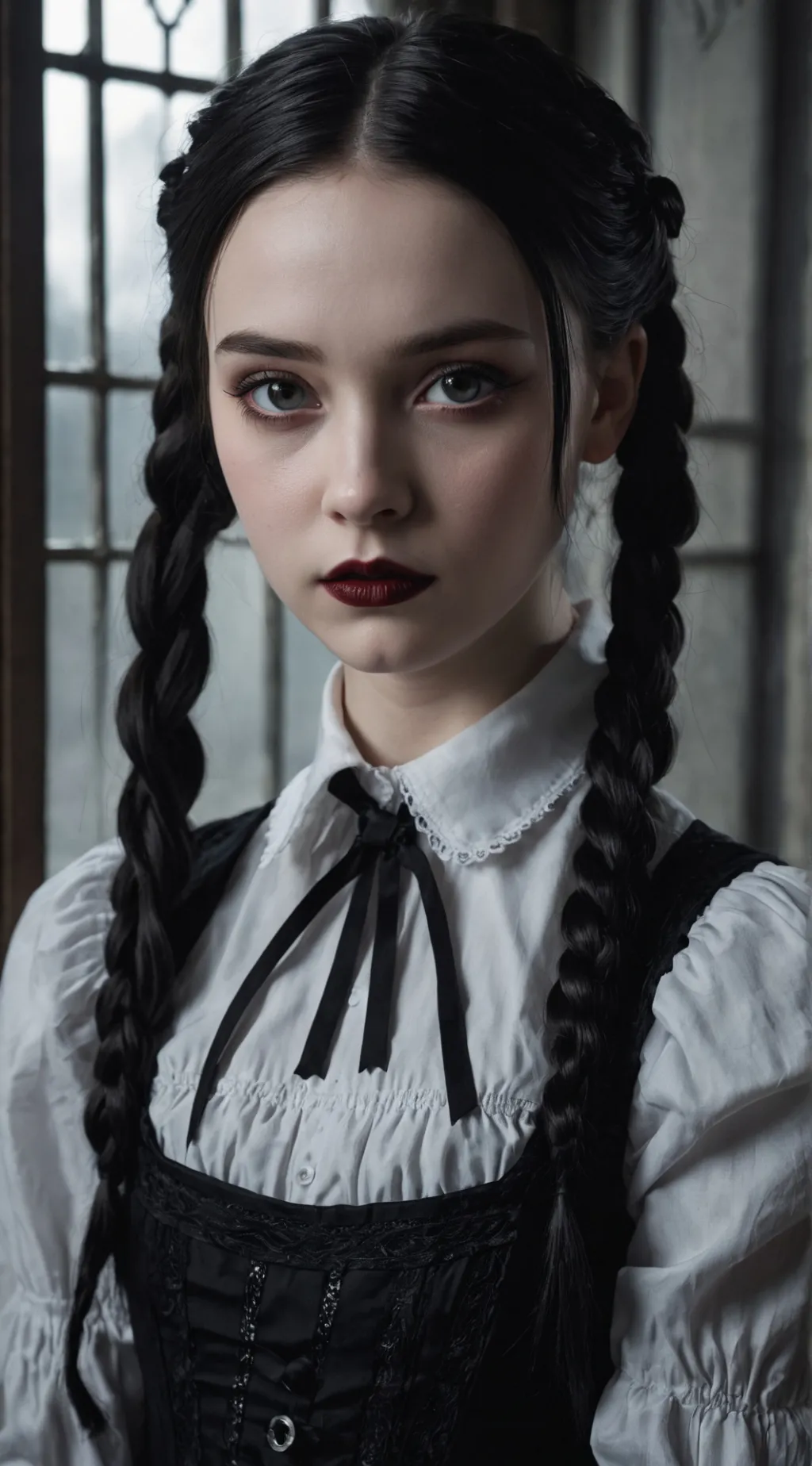 ai character: Wednesday Addams background