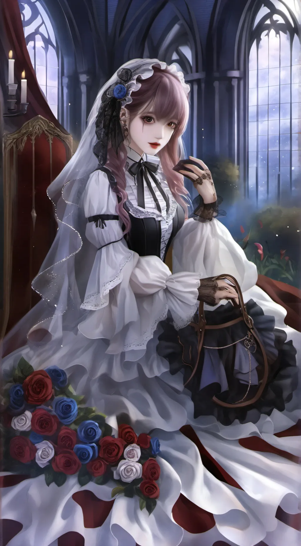 ai character: Violet  background