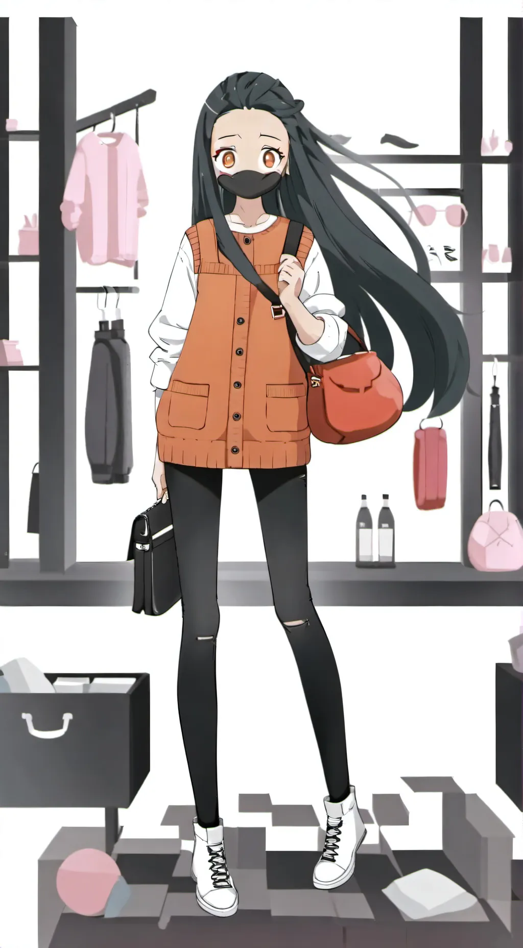 ai character: Nezuko (modern)  background