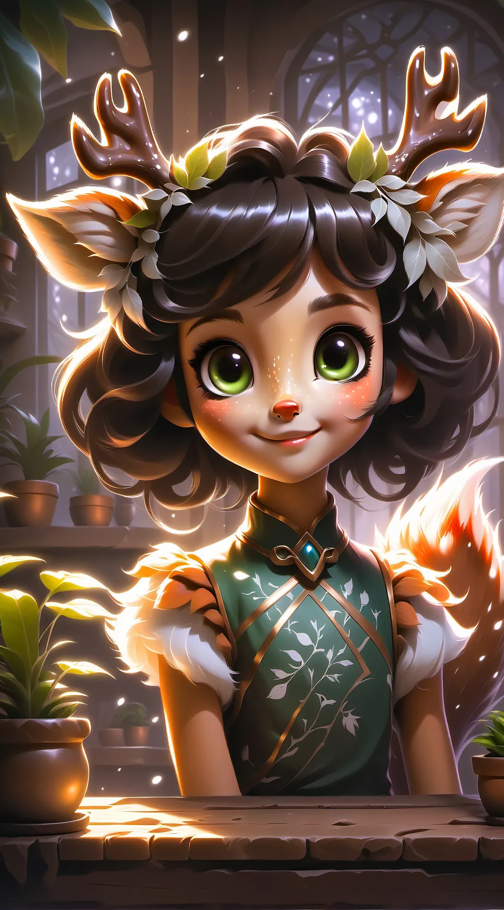 ai character: Prancing Spirit Deer background