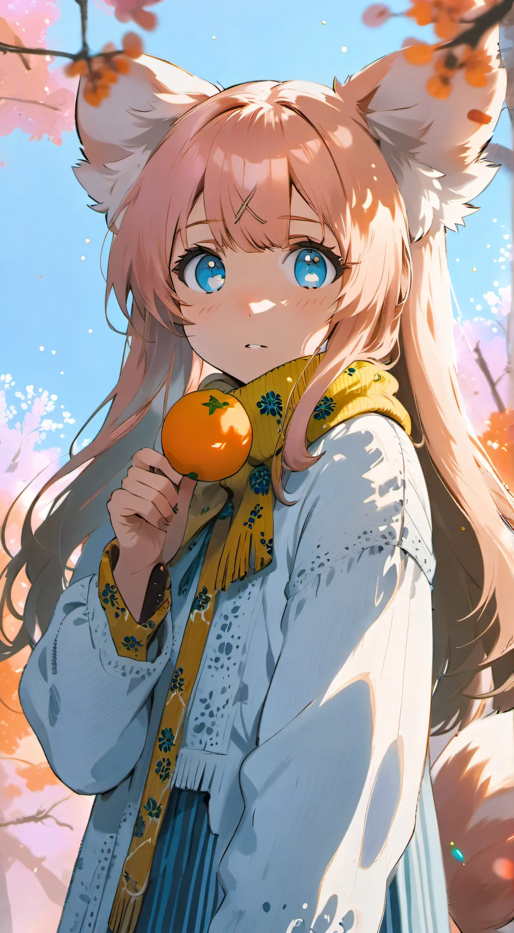 ai character: Fluffy Pinko Spirit background