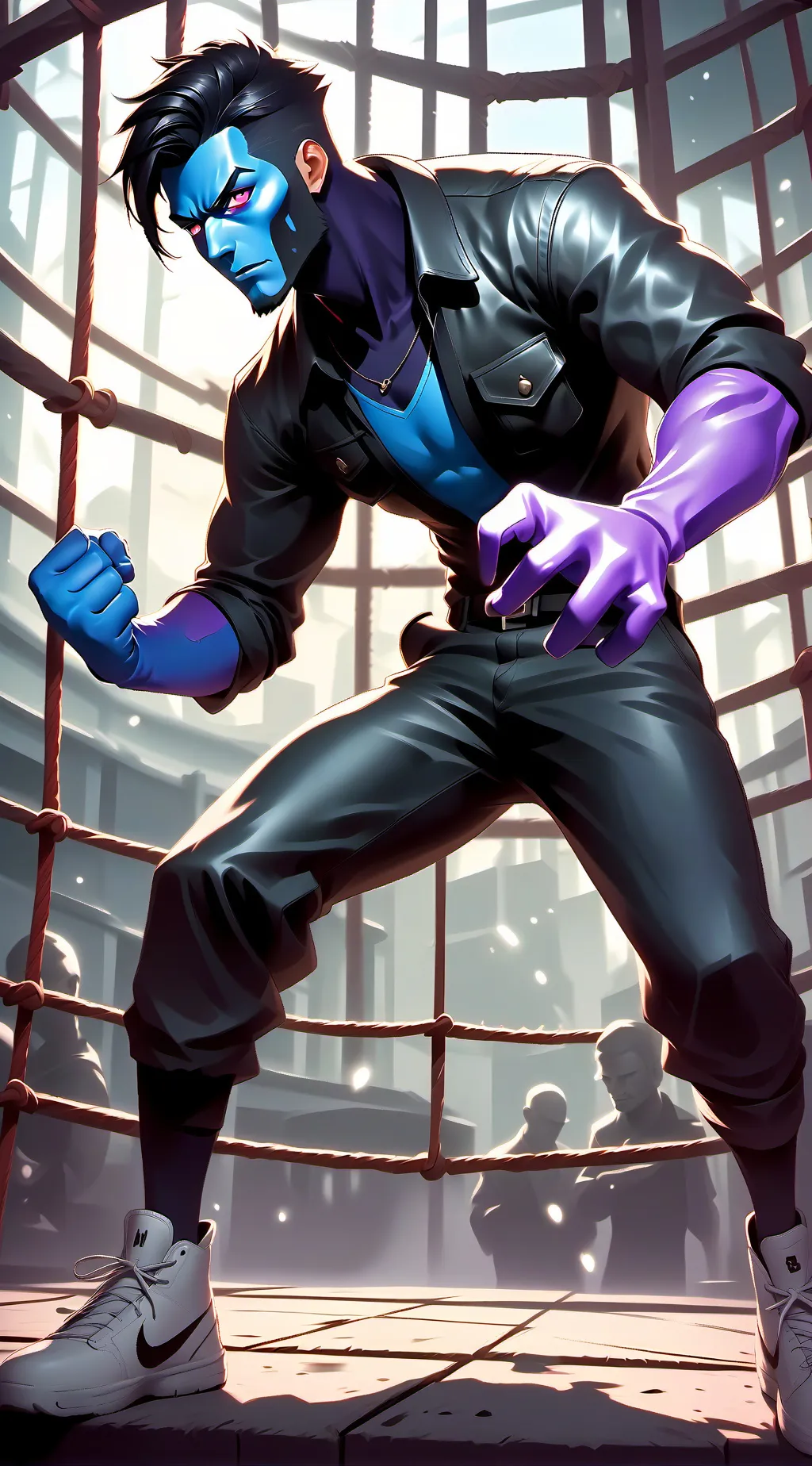 ai character: titans in cage?! background