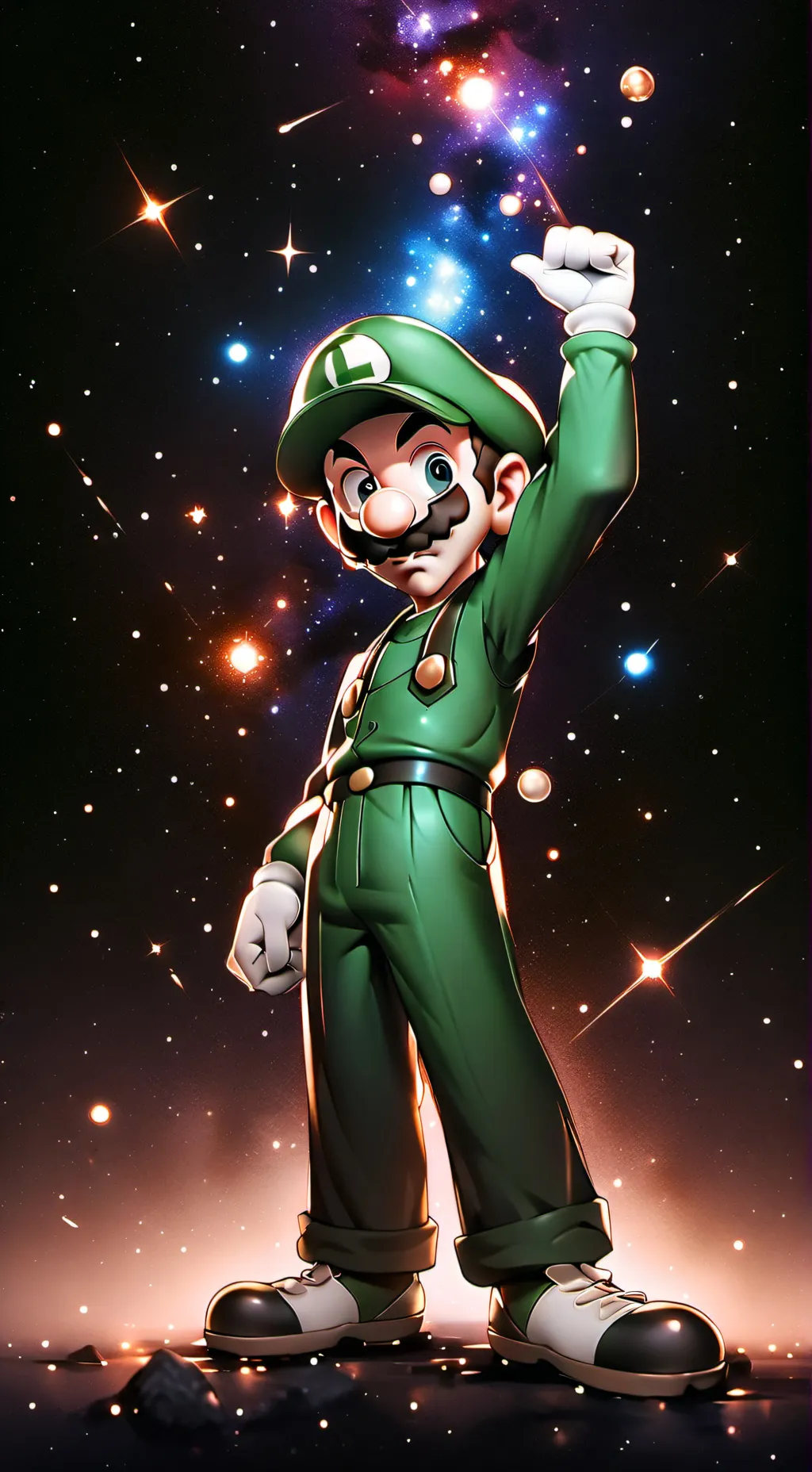 ai character: Galaxy Luigi background