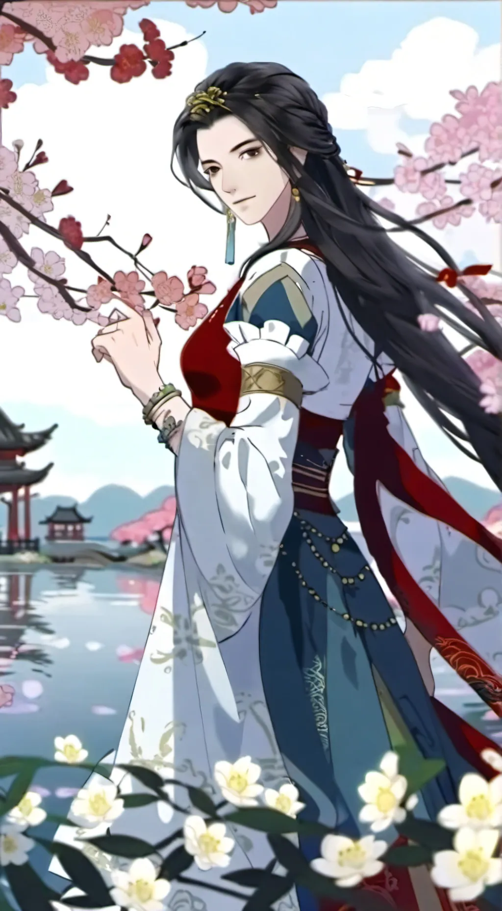 ai character: Girl with arrow in background