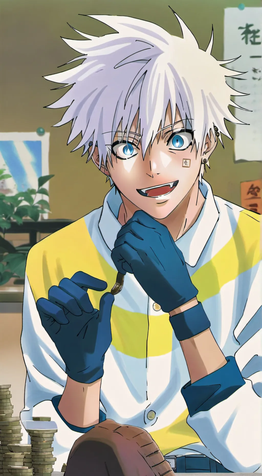 ai character: gojo tu novio background