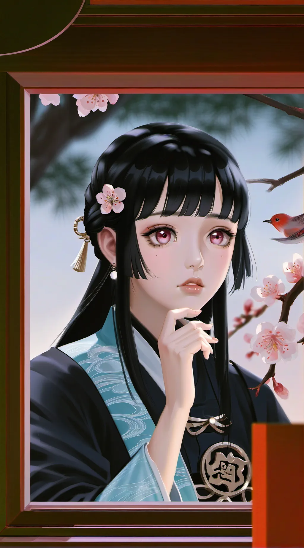 ai character: Kanao tsuyuri  background